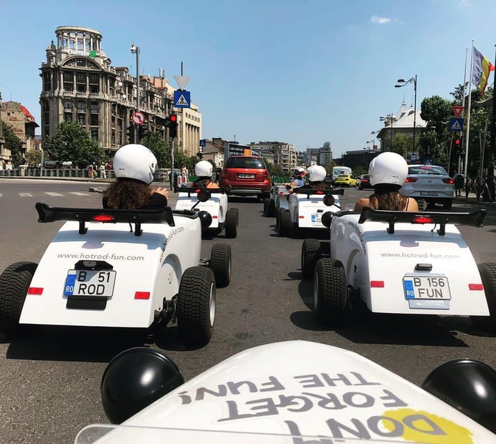Bucharest: City Tour by a Mini Hot Rod - Promenada Mall meet-up, helmets, and getting set up fast