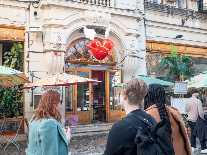 Bucharest: Small Group History, Art & Secrets Tour - The Umbrellas Street moment: a pop of color with a point behind it